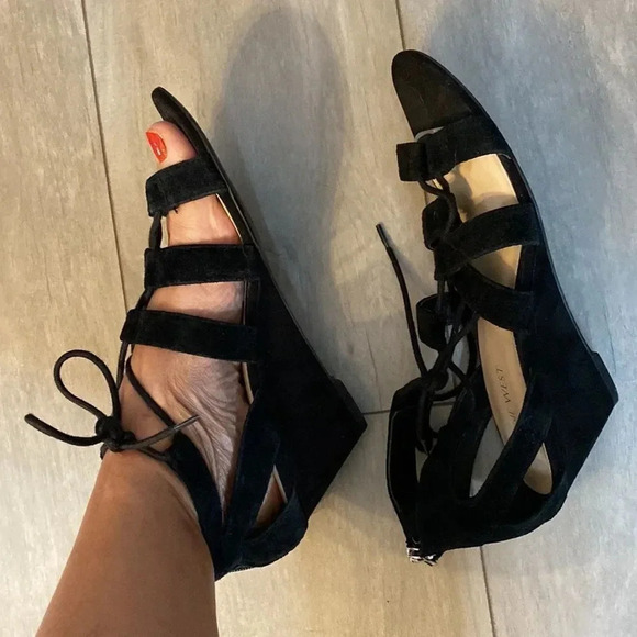 NINE WEST Suede Lace-up Sandals, Size 7.5 - Picture 3 of 4